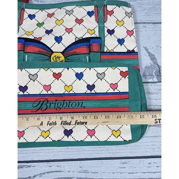 BRIGHTON Love & Joy Tote BAG by Brighton Lulu ThMulticolor Hearts Canvas Bow - Picture 6 of 8
